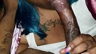 Blindfolded Pretty Fat Babe Wacks Hard Pretty Black Cock Bareback