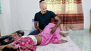 shy indian housewife licks servant's cock in bedroom while husband abroad