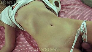 Stepdaughter shocked finding him in room leads to taboo morning panty play