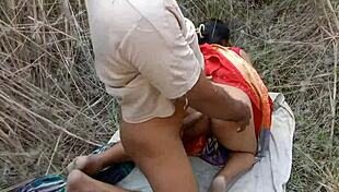 Bangladeshi Wife's Wild Blowjob Cowgirl Fuck in Grass!