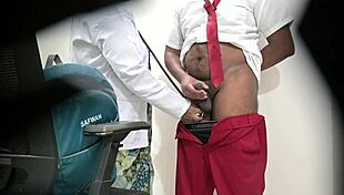 schoolboy's cock gets thorough exam from sneaky lady doctor