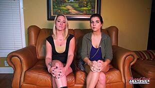 Horny Coed Jennifer and Vicky Beg for Holiday Cumshots