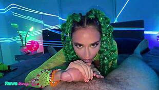 armani you steal the show fucking backstage at neon rave party