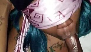 Blindfolded Pretty Fat Babe Wacks Hard Pretty Black Cock Bareback