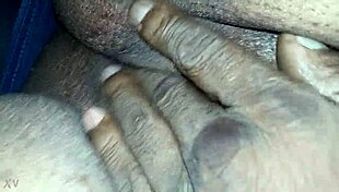 sucking and fingering bbw ebony granny wife's pussy at rest stop