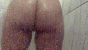 Latina Milf Masturbates Big Tits in Shower.
