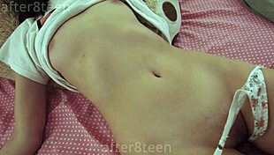 Stepdaughter shocked finding him in room leads to taboo morning panty play