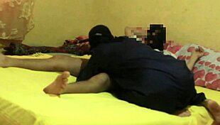 muslim stepmom in niqab with big ass and tits rides monster cock cowgirl creampie doggystyle