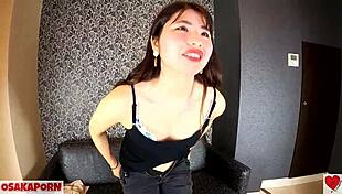 Shy Pale Japanese Amateur 21yo Sucks Cute and Fucks POV