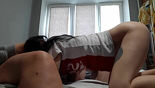 Girlfriend and I lure neighbor girl over for our secret pussy licking threesome party