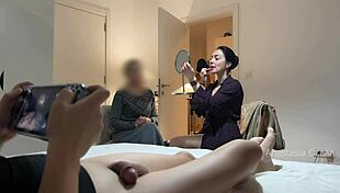 oh man my stepmom and i get ready for dinner while husband relaxes flashing his cock cfnm...