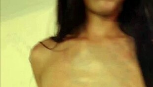omg this super cute young shemale trap jerks off moaning to webcam climax