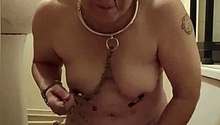 French milf slave trains with huge dildos in pov humiliation session