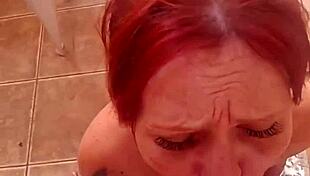 whoa, check this redhead milf banging her lover outdoors while hubby's slaving at work 😏