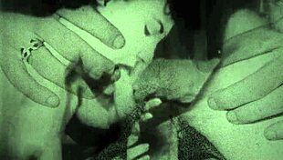 vintage milf reveals hairy pussy in erotic retro silent flick
