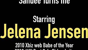 Jelena Jensen and hot brunette lesbians lick hairy pussies in heels