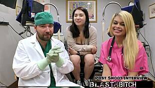 mina moon in nurse roleplay sucks patient cock then gets missionary pussy creampied backstage