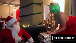 Thick latina katie cummings big booty elf bent over doggystyle by santas huge cock