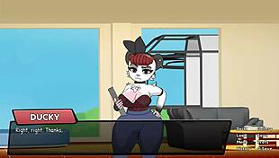 Comical furry threesome heats up with creampie cowgirl rides and big tit bounces