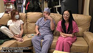 blaire celeste bound in hospital as nurse slave takes huge cum blast in mouth