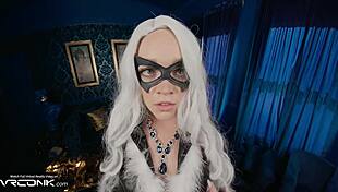 Flexible Black Cat deepthroats Spider-Mans huge cock cosplay parody
