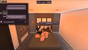 White girl sneaks BBC cheating in Roblox condo, rough hardcore monster cock slams her relentlessly in every position.