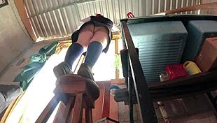 i spy huge ass student skirt no panties upskirt hidden cam