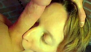 Chained slut on knees gags on cock with face fuck and deepthroat cumshot! Who's next?😈