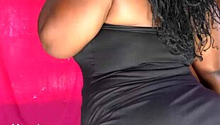 What hides behind that huge ass in this intriguing ebony homemade tease?