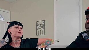 Gothic Tiffany Nacke takes double penetration from black dudes pounding her hard
