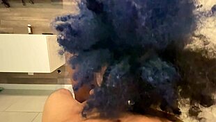 blue's sultry puerto rican curves seduce in homemade pov cock fantasy
