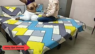 Jiya Sharma moans loud as boyfriend pounds her tight pussy in hostel room with dirty talk