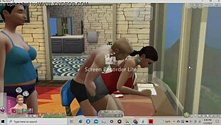 Thick Latina's Wide Hips Grind Teasingly on Eager White Boy's Lap