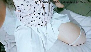 hey cutie in that white skirt, your naughty tongue play and skirt hike for masturbation is too hot