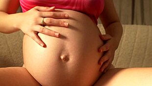 pregnant stepsis flaunts big ass panties cameltoe then tits out masturbating