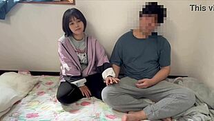 hey, this amateur asian couple licks every inch after games then creampies wild