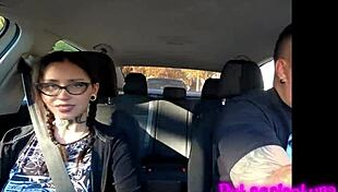 damn this tattooed latina cutie in hot casting kisses n gets wild action in car to hotel
