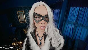 Flexible Black Cat deepthroats Spider-Mans huge cock cosplay parody