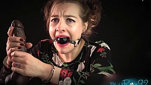 hey wife, bound and choking on dildo while i handcuff you for dirty handjob talk