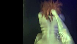 Redhead ebony bbw's huge natural tits bounce as i ram cock down her throat ass up