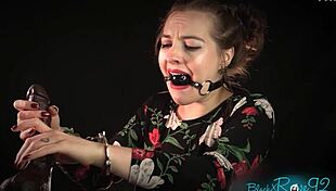 hey wife, bound and choking on dildo while i handcuff you for dirty handjob talk