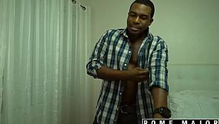 Busty brunette MILF Camille Lixx rides Rome Major's big black cock in hotel