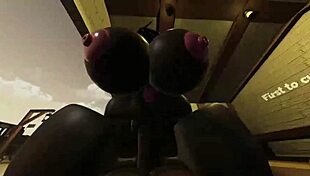 Fat ebony ass bitch rides big black cock creampie train fuck wet pussy natural tits