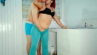 amateur colombian housewife's huge ass pussy gets fucked hard in laundry with sloppy blowjob and cum swallow 😘💦
