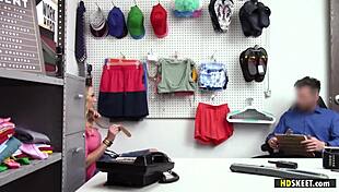 uhh maniac shoplifter adira allure gets punished hard by mike mancini in garage