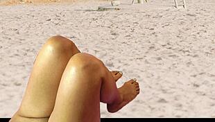 WOW! Hot beach voyeur catches agarabas olpr big tits ass shaking monster cock action!