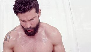 rugged max cartel moans as asteria jade oils his monster cock in footjob massage