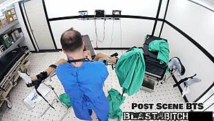 stepsister aria nicole in nurse outfit spreads her natural tits and pussy for patient pov creampie missionary.