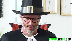 narrating how the step family gathers for thanksgiving but ends up in wild taboo fucking GROUP SEX everywhere
