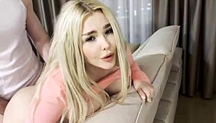 damn this blonde cleaning lady in leggings took my creampie deep